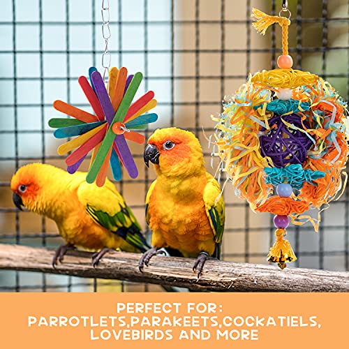RLRICH 5PACK Bird Colorful Chewing Toys Parrot Foraging Shredder Toys Shred Hanging Foraging Toys,Comfy Perch Parrot… - Image 7