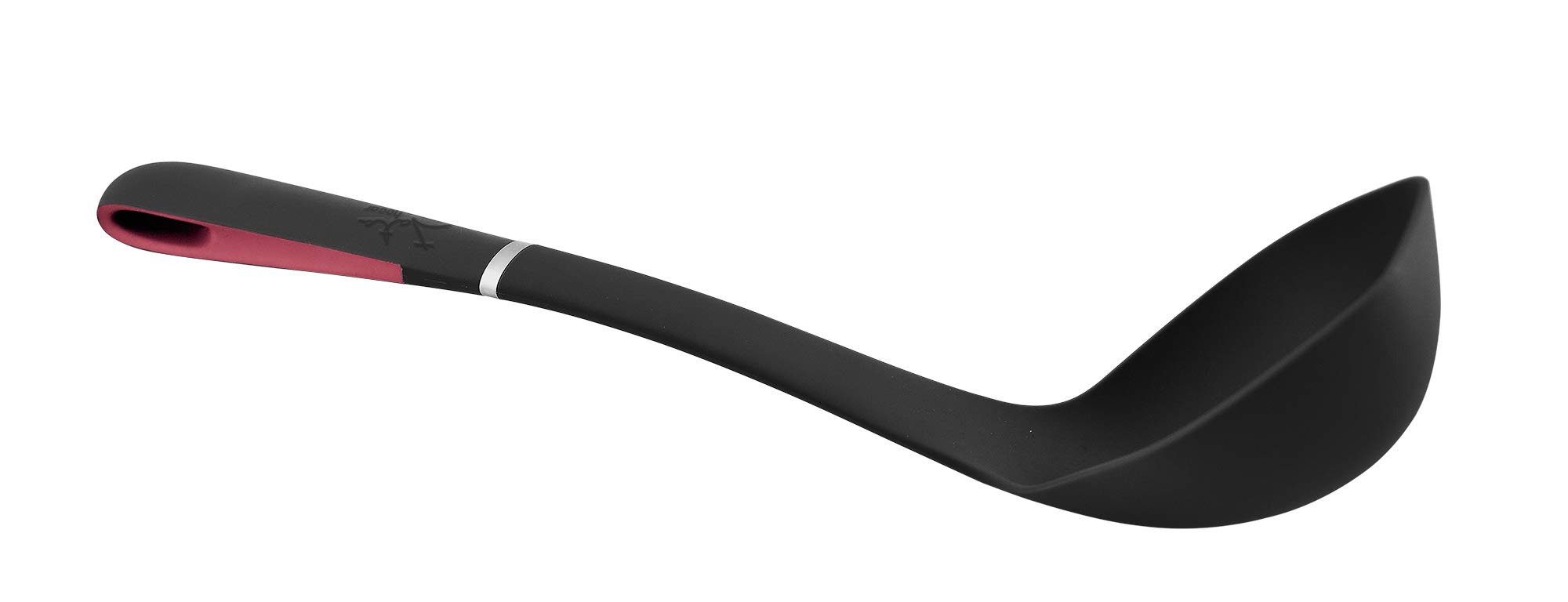 Jata Negro Ac1 - Cazo De Nylon, Mango Ergonómico Silicona, Antideslizante, Apto Lavavajillas, Resistencia 240°,