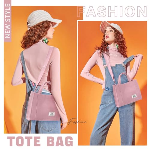 Image of Corduroy Tote Bag for Women Small Satchel Bag Mini Tote Bag Aesthetic Crossbody Handbag - School Work Travel Shopping