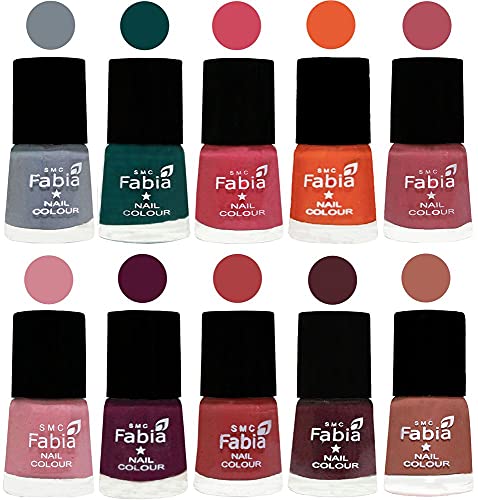 Image of ALL IN ONE (PACK OF 10), Long Lasting Glossy Nail Polish, 6 ml Each, All Vibrant Colours,02072