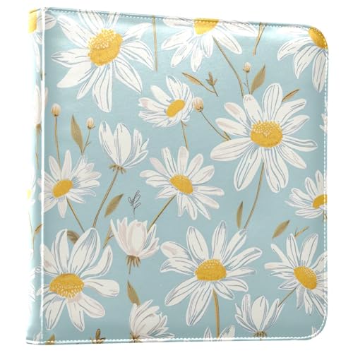 Álbum de Fotos Scrapbook Adhesivo DIY de PU Leather Floral con 3 Anillos, 40 Páginas, Tamaño 8x10
