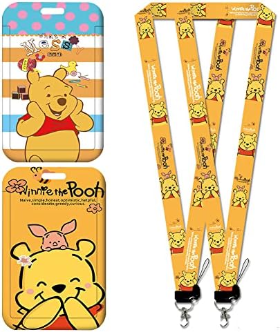 BESTZY Mickey Lanyard with Card Holder Neck Strap Mickey Badge Lanyard for Kids Detachable Card Holders for Office School Supplies, ID Card, Keys 2pcs (C)