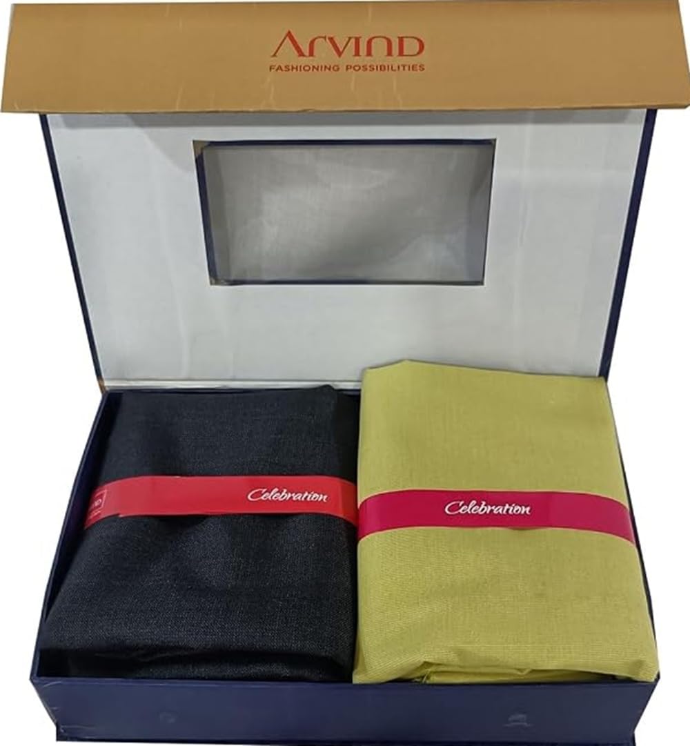 Men's Combo Cotton Shirt and Trouser Unstitched Fabric Set -Gift Pack (Multicolour_Free Size) 24-image-26