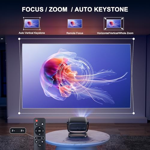 Projector Native 1080P Home Smart Video Projector 4K Support 26000L Keystone Correction Stream Apps WiFi 6 Bluetooth 5.2 Compatible with TV Stick,HDMI,USB,Laptop,iPhone,Android Smartphone - Image 4