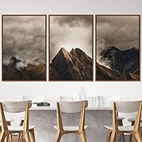 3 Piece Framed Canvas Wall Art Mountain Top Landscape Canvas Prints Home Artwork Decoration for Living Room,Bedroom - 16