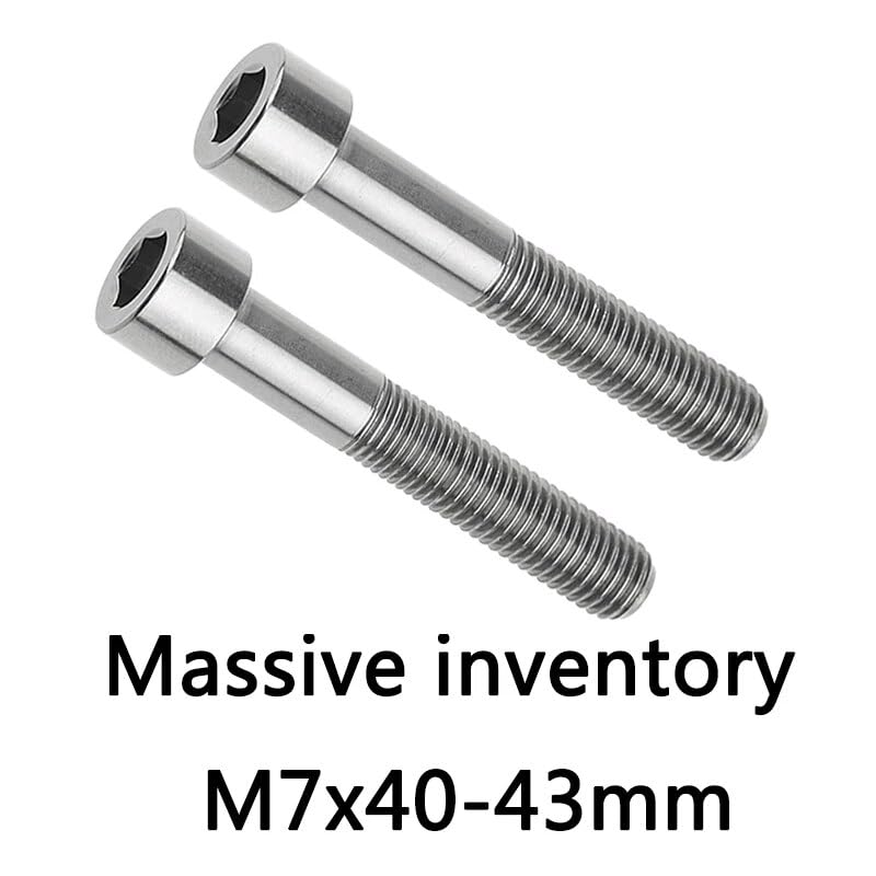 Tool Part for Titanium Ti M7 X 40/43mm DIN912 Gr5 Allen Socket Head Seatpost Bolts Bike Screws Bike Bullone Accessories Parts - (Color: Black/Thread Diameter: M7 / Length: 40mm)