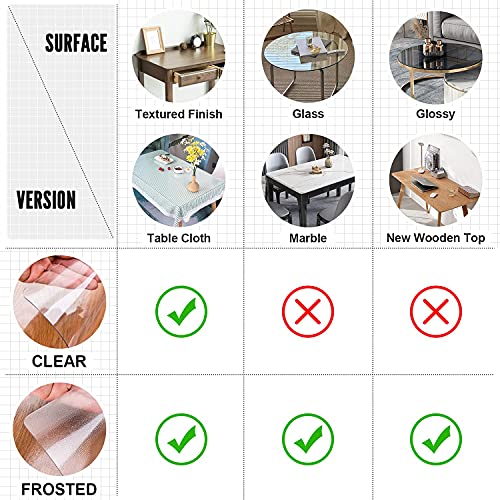 Image of LovePads 1.5mm Thick 38 x 71 Inch Clear Table Cover Protector, Clear Table Protector for Dining Room Table, Plastic Table Cover, Clear Plastic Tablecloth Protector, Dining Table Protectors Pads