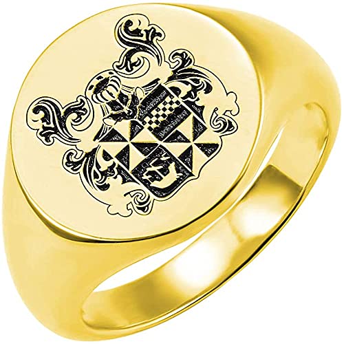 Custom Signet Ring Family Crest Personalized for Women & Men - Sterling Silver or Brass Arm Coat/Logo/National Emblem Signet Ring Gift