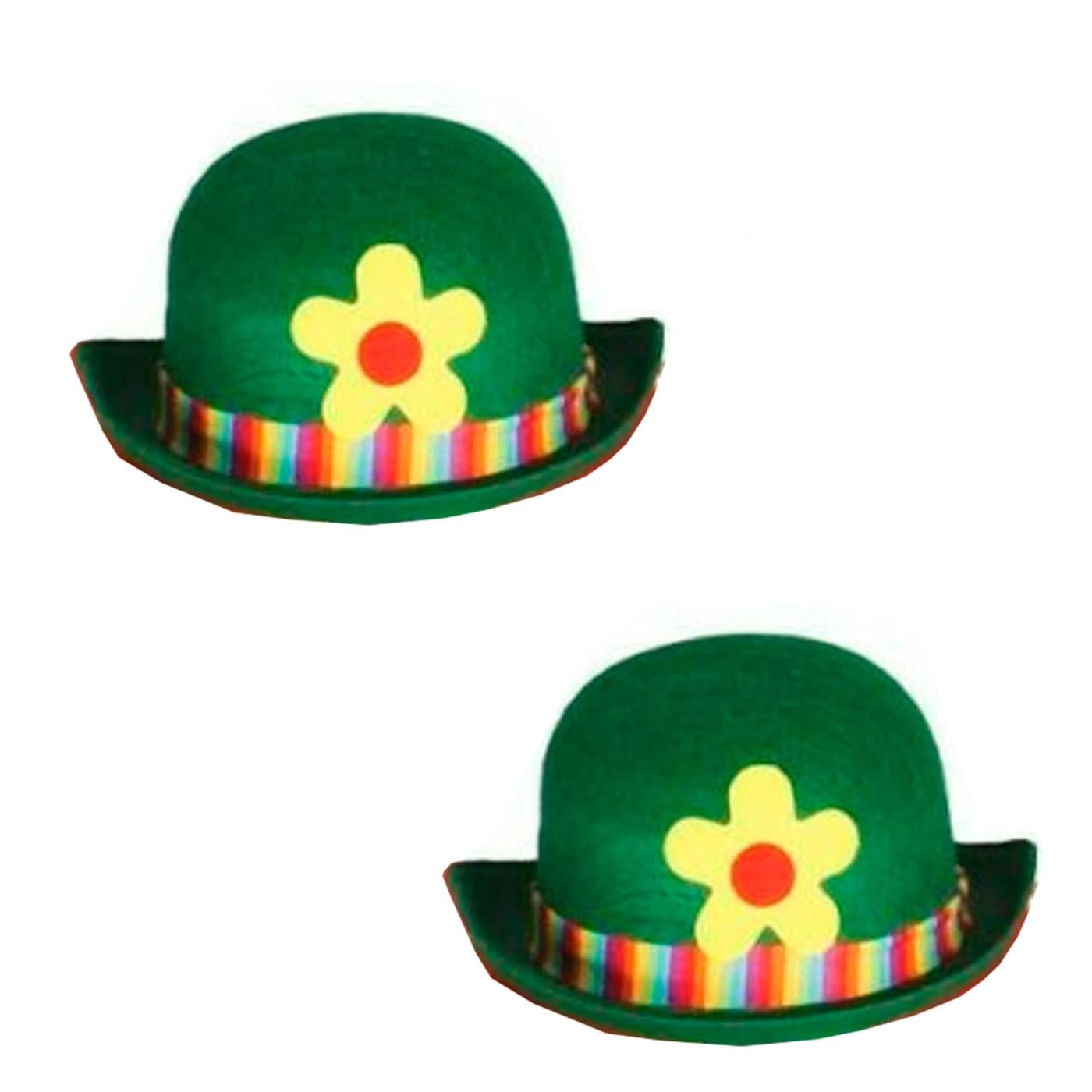 Acan Tradineur - Sombrero bombín de payaso de fieltro para jóvenes y adultos, carnaval, Halloween y celebraciones - 14 x 24 x 31,5 cm - Color Aleatorio