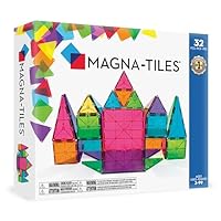 Magna-Tiles 32-Piece Clear Colors Set – The Original, Award-Winning Magnetic Building Tiles – Creativity and Educational – STEM Approved