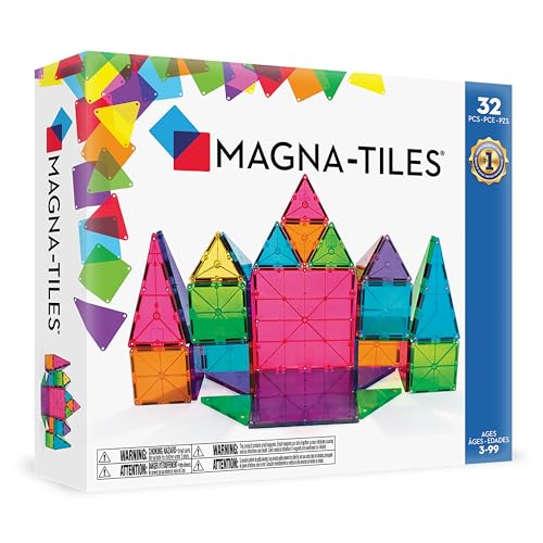 MAGNA-TILES Classic 32-Piece Magnetic Construction Set, The ORIGINAL Magnetic Building