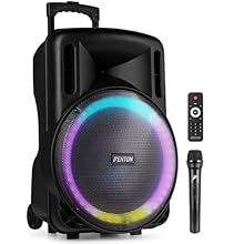 Powerful 800W portable PA speaker with wireless UHF microphone included, perfect for karaoke, announcements or speeches at parties, weddings, events, and presentations, indoors or out. Bluetooth connectivity lets you easily stream music wirelessly fr...