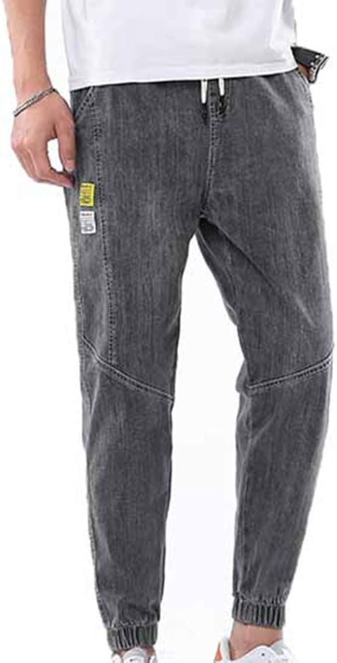 Jeans Uomo Con Elastico In Vita - Casual, Comodi, Con Lacci, Perfetti Per Moto E Tutti I Giorni