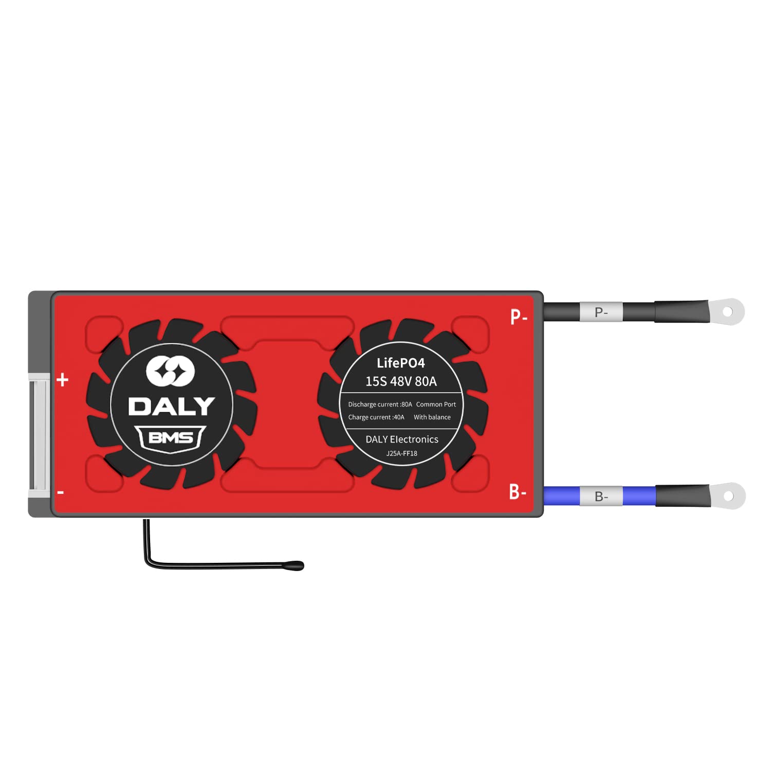 DALY BMS LiFePo4 15S 48V 80A PCB-Schutzplatine mit gemeinsamem Anschluss und Sensorsonde für Lithium-Akkus mit 3,2 V DIY-Elektrowerkzeugen