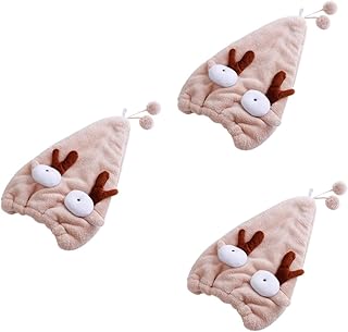 minkissy 3 Pçs Toalha De Microfibra Toalha Hijab Para Cabelo De Secagem Rápida Touca De Cabelo Touca De Toalha De Banho Touca De Secagem De Cabelo De Desenho Animado Touca De Secagem