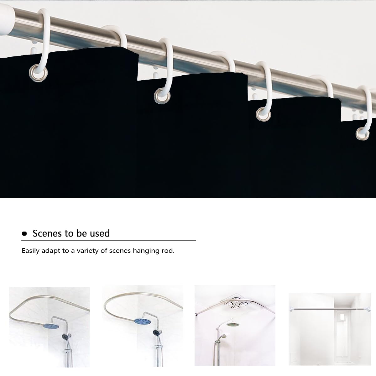 Rideau Douche Fleur Rouge Fond Noir W200xL200 cm