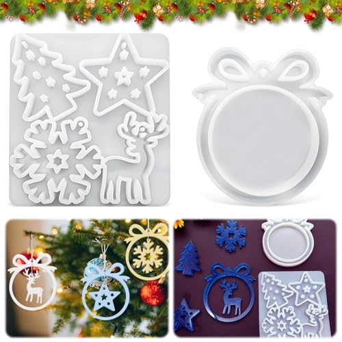 Molde de silicone suspenso de Natal, molde de fundição de silicone, moldes de silicone, moldes de Natal, moldes de fundição de silicone, moldes de resina epóxi para fazer decorações de Natal