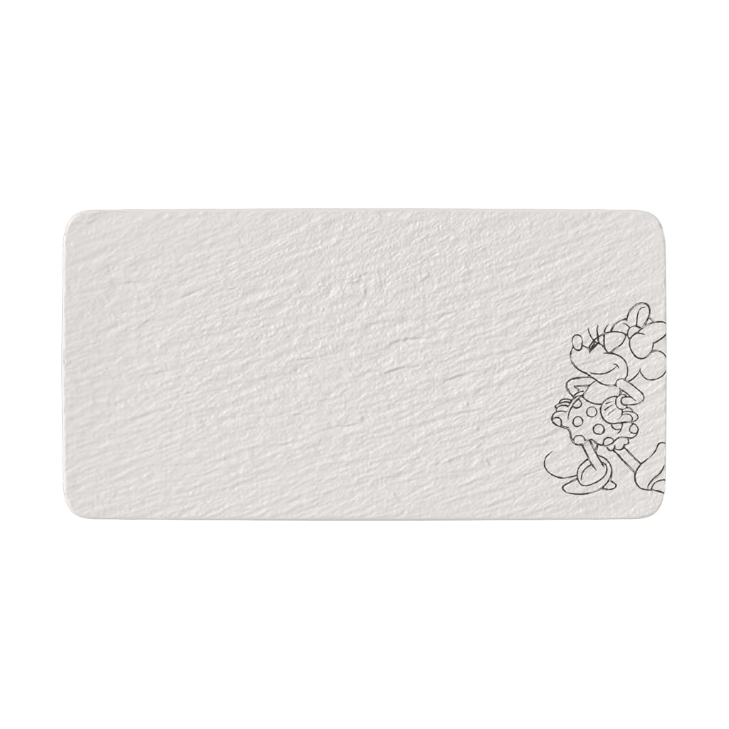 Villeroy & Boch Manufacture Rock blanc – Mickey Mouse – półmisek do serwowania, biały, można myć w zmywarce i używać w mikrofalówce, efekt łupku z kredowym wzorem Disney Myszki Miki