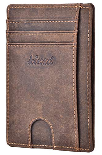 kinzd Slim Minimalist Wallet RFID Front Pocket Wallet Thin Credit Card Holder for Men Women