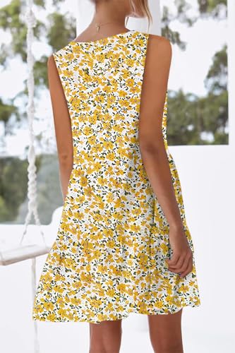 Image of nclook Women's Summer Casual Dress Sweet Cute V Neck Sleeveless Mini Dresses with Pockets