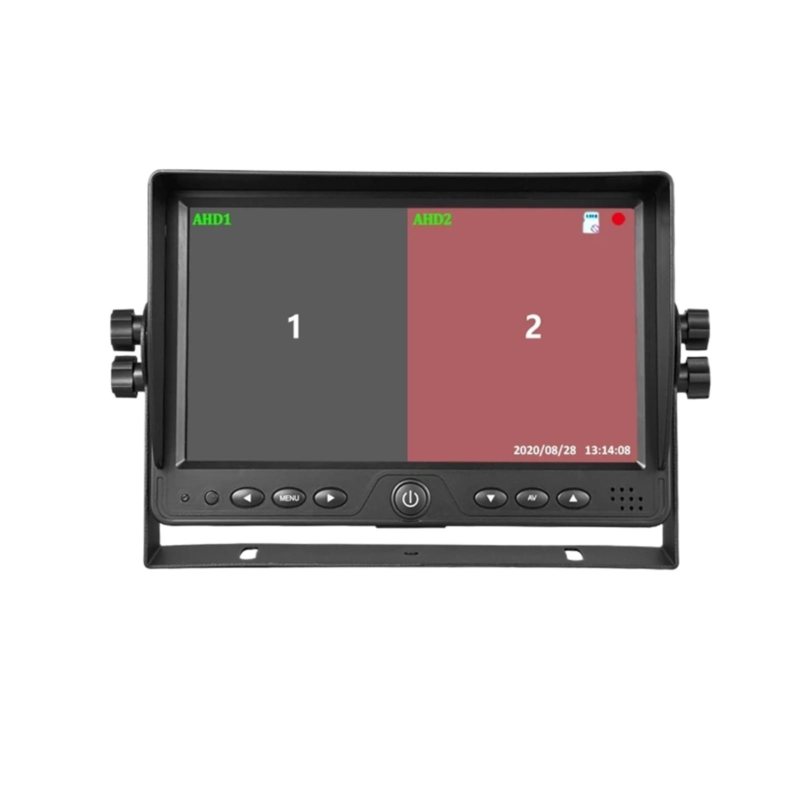 1080P 9" Quad Split Screen Monitor Built-in Recorder for Truck Trailer Bus 4CH Camera ​Input 360 Surround View Syste(Dual View Monitor)