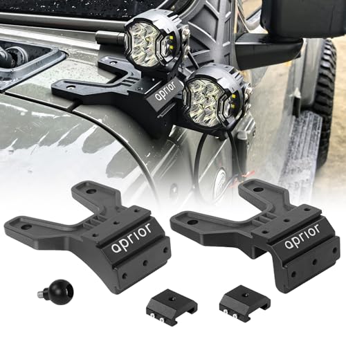 Image of Quick Release Dual A-Pillar Light Mounts for Jeep Wrangler JL /JLU & Gladiator JT 2018-2025 - Non-Destructive Installation, Modular Brackets for Offroad LED Pod Lights & Ditch Lights (Not for 4xe)