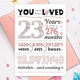 TSVATE 23rd Birthday Card, 23 Year Old Girl Gift Ideas, 23 Birthday Decorations, 23rd Birthday Gifts for Women, Funny Happy 23 Birthday Card for Daughter Sister Niece Girlfriend, 23 Bday Greeting Card