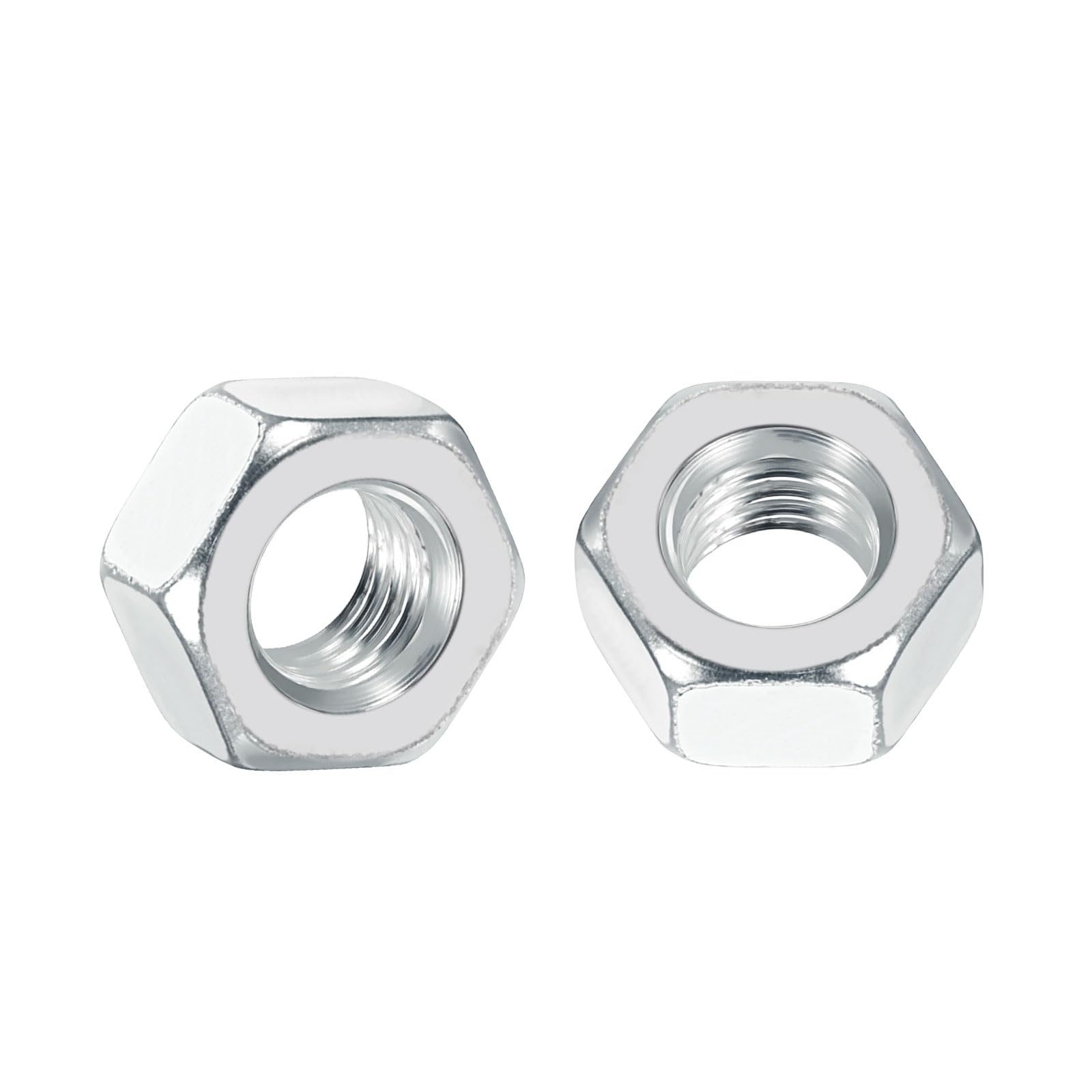 Kozelo 50pcs Hex Nuts - [7/16"-14] Carbon Steel Grade 8 Hardware Nuts for Mechanical Repair & Assembly, Standard Inch Coarse Thread Nut, Blue-white, ASME/ANSI B 18.2.2