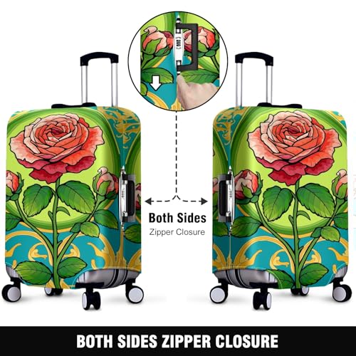 Travel Luggage Cover Suitcase Protector Scratch-Resistant Fit Not Included Suitcase Art Nouveau Rose S-19-21in2