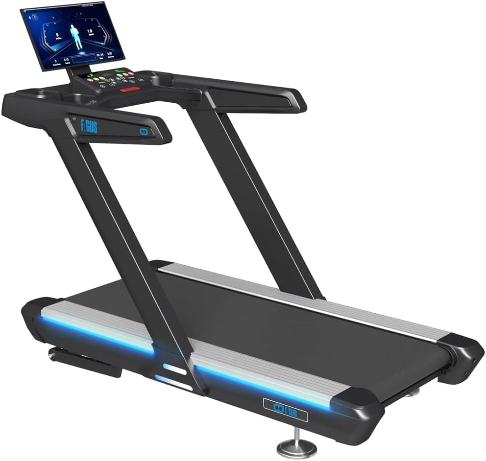 Image of Premium Motorized Treadmill with Screen Projection, 15% Auto Incline Run Mill with 3.0HP Powerful Motor, 22 inch Wide Deck, Shock Absorption, Quiet Walking Pad Treadmill for Home Gym