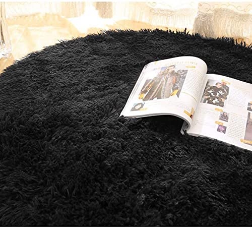 Image of Handmade 2 Inch Pile Height Super Soft Touch Export Quality Plain Shag Rectangular Carpets For Home Size 10 X 14 Feet Color Black