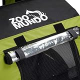 zoomundo Fahrradanhänger Hundeanhänger für Hunde-Transport in Grün/Schwarz - Silver Frame