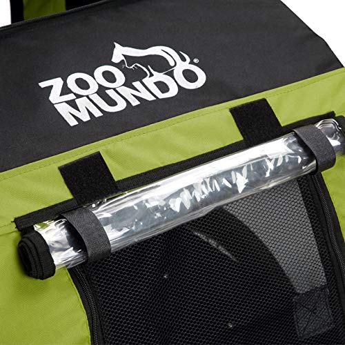 zoomundo Fahrradanhänger Hundeanhänger für Hunde-Transport in Grün/Schwarz - Silver Frame