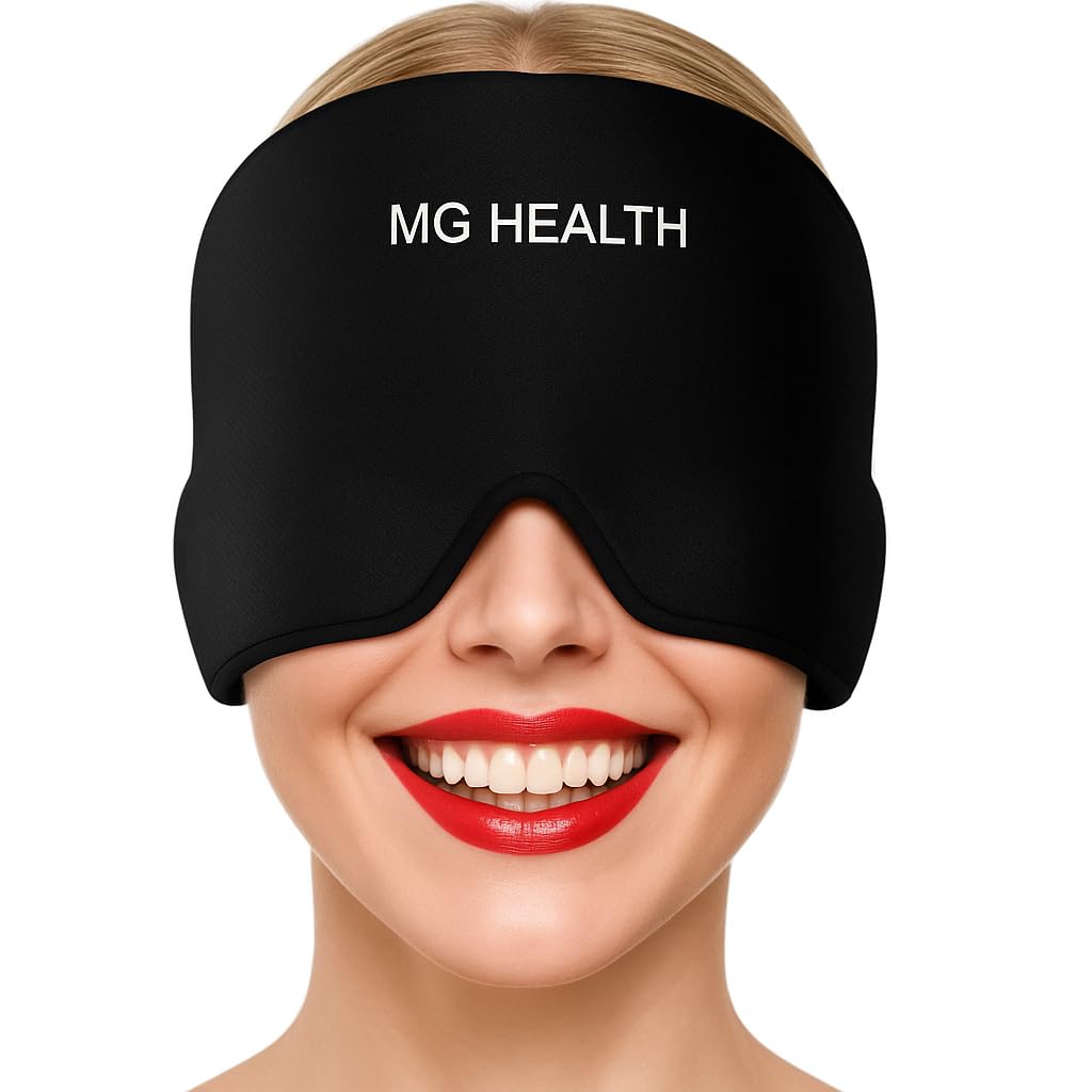 MG Health, Migraine Relief Cap – Soothing Ice Pack Hat with Cooling Gel for Headaches, Tension, Stress, and Hangovers