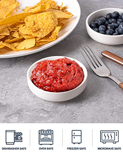 Delling 8 Pack Dipping Bowls Set, Ceramic Dipping Sauce Dishes, 3.5 Oz Soy Sauce Dish, Side Dish Bowls, Small Bowl/Dish For Bbq, Condiments, Appetizer, Dessert, Sushi, Party - White #TOP2