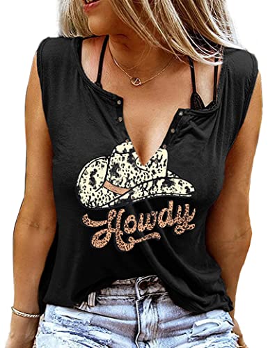 ETCYY Women's Sleeveless V-Neck Tank Top - Loose Fit Cute Print Summer Tee, Medium-769237