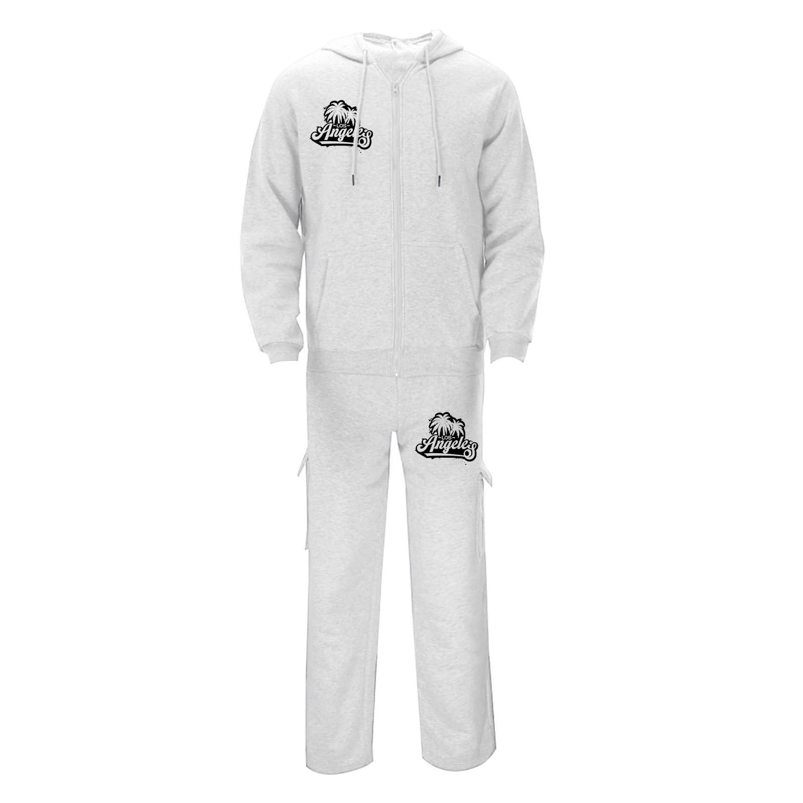 Mono deportivo Hombre Polar Sudadera con cremallera con capucha y | Chándal Conjunto de 2 Piezas de los Hombres Sudadera con Capucha Bolsillo y Pantalones de Deporte Amplio Running Streetwear