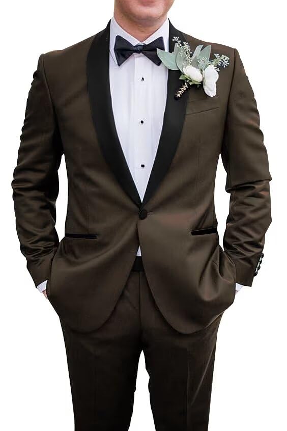 Men's 2 Piece Slim Fit Tuxedo for Men One Button Blazer Jacket Wedding Prom Tuxedo Pants Set