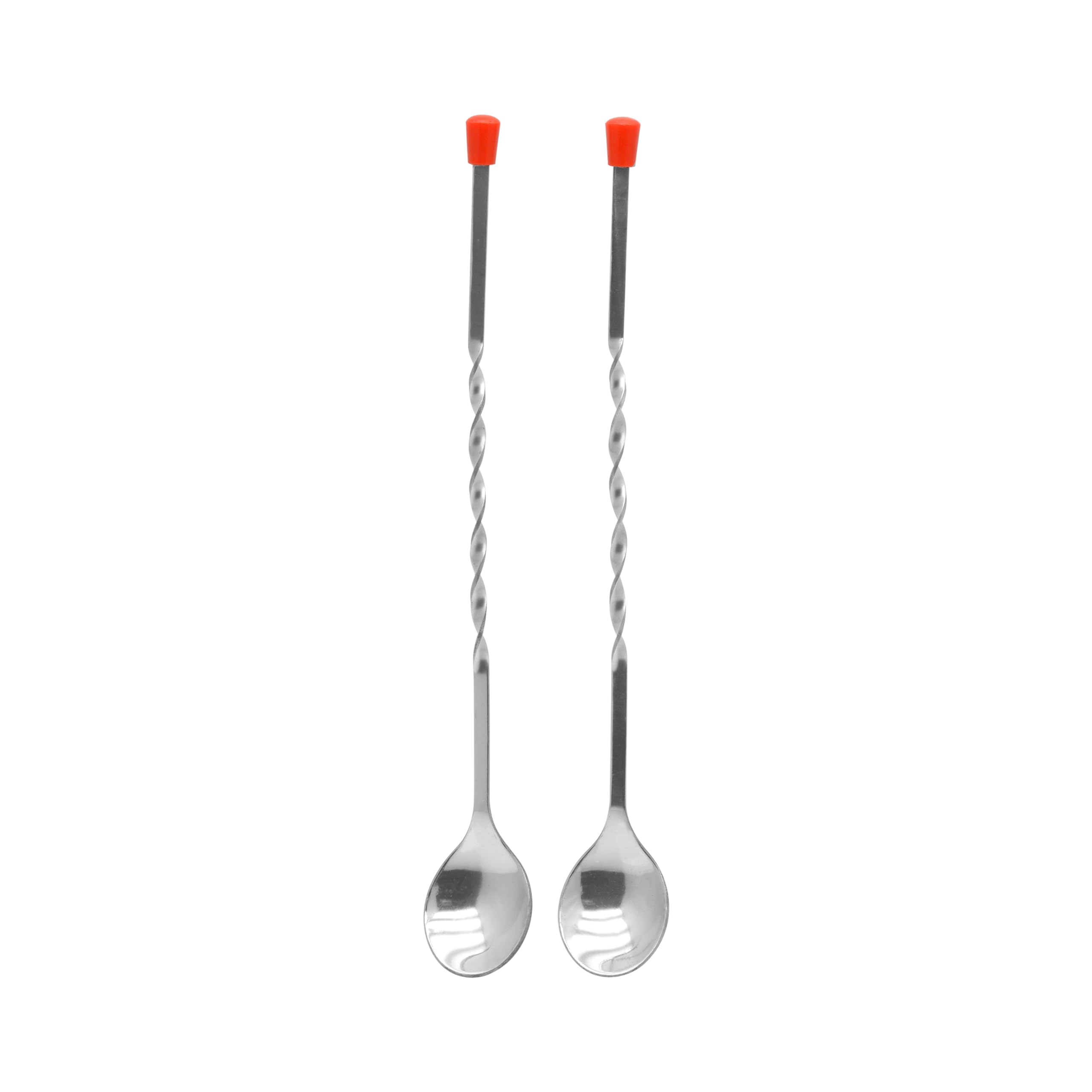 RAJSteel Bar Spoon Set - 21.5 Cm Silver Cocktail Mixing Spoon With Long Handle, Spiral Stirring for Bar Accessories (RBS003)
