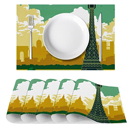 Sets de table Tour Eiffel finition premium thermorésistante pour table repas - 3