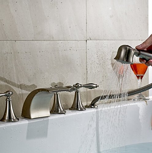 Mitigeur cascade baignoire nickel brossé style épuré et durable Gowe - 3