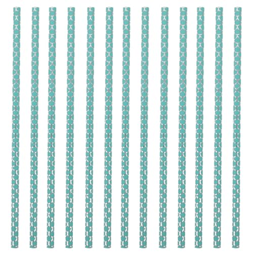 100 pitillos de papel desechables decorativos azul celeste miniatura 1