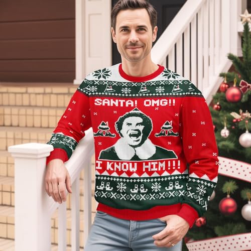 34HD Ugly Christmas Sweater for Men Women 2024, Funny Unisex Crewneck Sweatshirt, Men Ugly Sweater Gifts for Christmas2