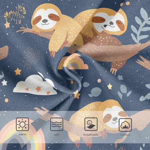 Wusikd Cute Sloths Girls' Underwear Cotton Rainbows Stars Girls Briefs Soft Toddler Underwear 2T3