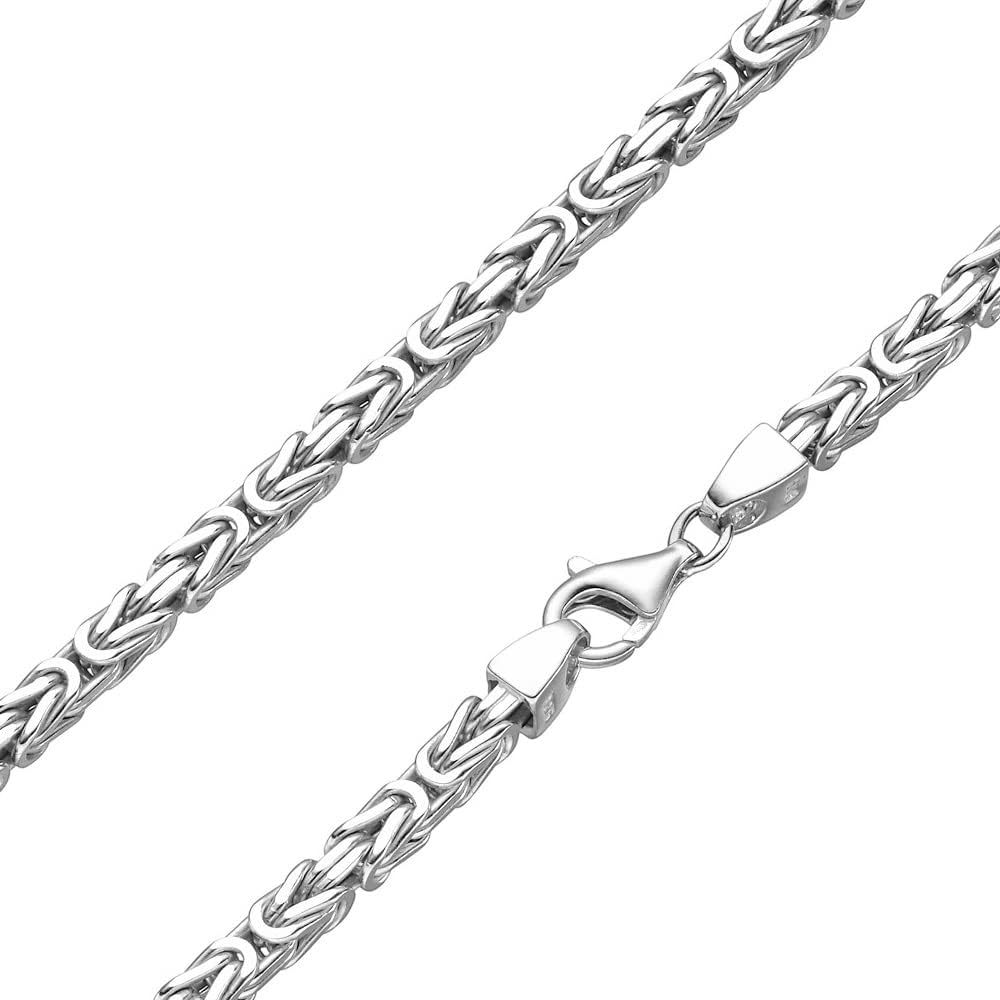 Königskette 4mm 925 Silber massiv - Länge Wählbar - Collier Halskette oder Armband