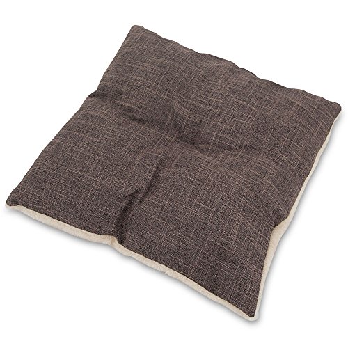 Image of Best Pet Supplies Cat Bed for Indoor Cat, Domed Tent House with Removable Pillow, Covered Cat Cave for Small Dog, Puppies and All Breeds of Cats - Brown Linen, 19 x 19 x H:19 inch