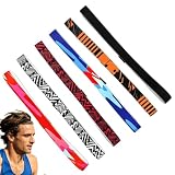 UEAVOID Fascia Capelli Uomo 6 Pezzi Antiscivolo Elastico, Fasce Sportive Anti-Sudore per Calcio, Corsa, Yoga, Tennis, Uomo e Ragazzi.