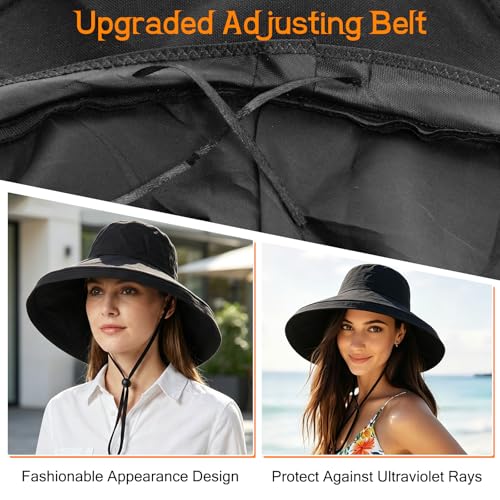 Sombrero tipo Bucket con ala ancha para mujer miniatura 3
