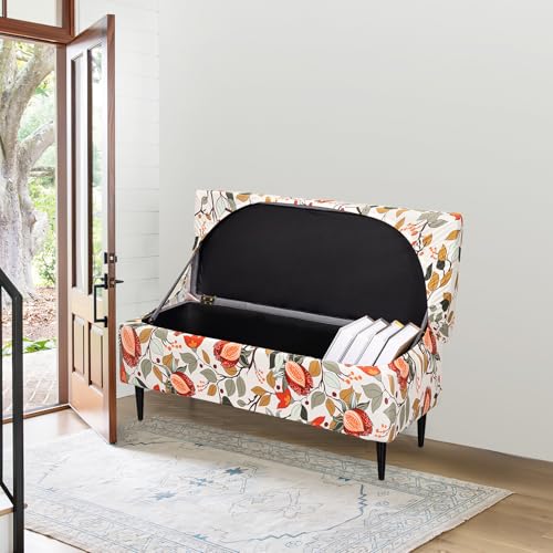 Image of FUANGUI Ottoman Cover Stretch Storage Ottoman Bench Slipcover Printed Folding Storage Bench Ottoman Cover Footrest Stool Slipcover Footstool Protector Cover with Elastic Bottom, Large,85