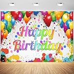 7x5ft Happy Birthday Backdrop Colorful Balloons Graffiti Photography Background Kids Boys Girls Birthday Party Cake Table Banner Decorations Supplies Photo Booth Props